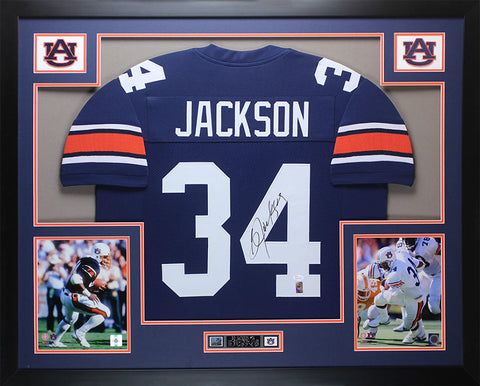 Bo Jackson Autographed Framed Navy Auburn Jersey