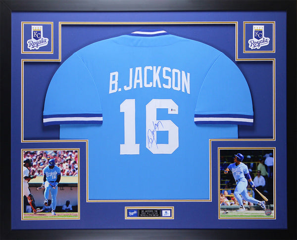 Bo Jackson Autographed Framed Blue Royals Jersey