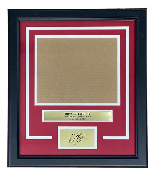 Framed Facsimile Autographed Bryce Harper 33x42 Philadelphia Blue