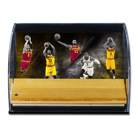 Cleveland Cavaliers 2016-17 Defenders of the Hardwood Game-Used Floor Piece Curve Display Case