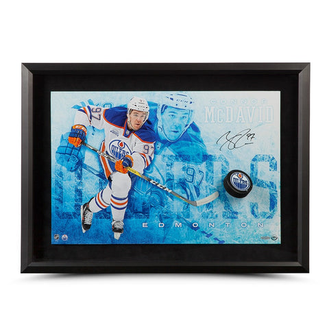 Connor McDavid Autographed "Commanding" Breaking Through