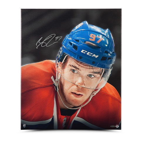 Connor McDavid Autographed Up Close & Personal 20 x 24 Canvas