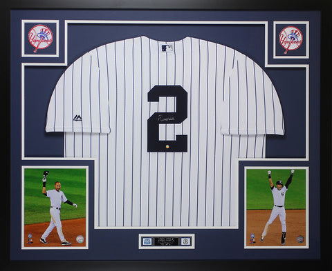 Derek Jeter Autographed Framed Yankees Pinstriped Jersey