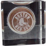 Boston Red Sox Engraved Crystal Ball Holder