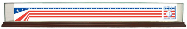 Baseball Hall of Fame Logo w/ Stars & Stripes Background Glass Bat Case