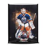 Grant Fuhr Autographed Acrylic Hockey Puck & Limited Edition Goaltender Curve Display Case