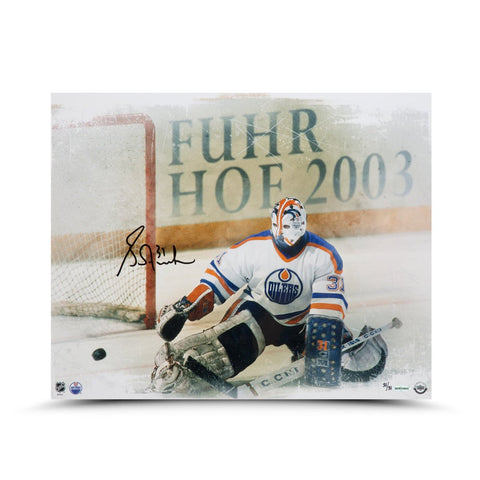 Grant Fuhr Autographed "Kick Save" 16 x 20