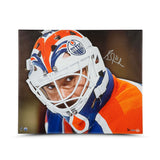 Grant Fuhr Autographed "Up Close & Personal" 20 x 24 Canvas