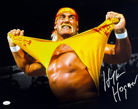 Hulk Hogan Signed 16x20 WWE Shirt Rip Wrestling Photo JSA