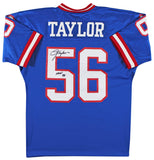 Giants Lawrence Taylor "HOF 99" Signed Blue M&N SB XXV Authentic Jersey BAS