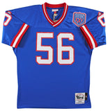 Giants Lawrence Taylor "HOF 99" Signed Blue M&N SB XXV Authentic Jersey BAS