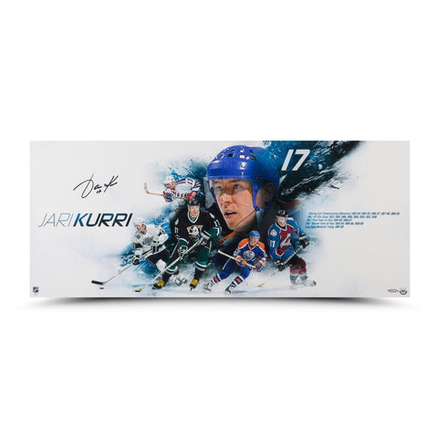 Jari Kurri Autographed "Career Collage" 36 x 15