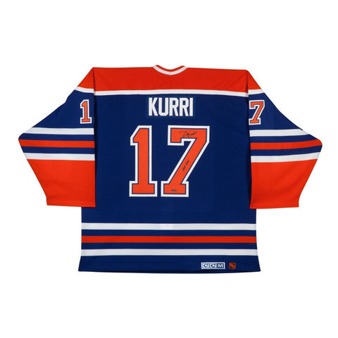 Jari Kurri Autographed & Inscribed Edmonton Oilers Authentic Blue Jersey