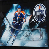 Jari Kurri Autographed Stick Blade with Edmonton Oilers Picture - Framed