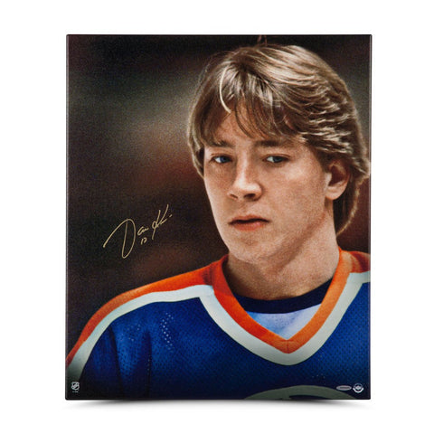 Jari Kurri Autographed "Up Close & Personal" 20 x 24 Canvas