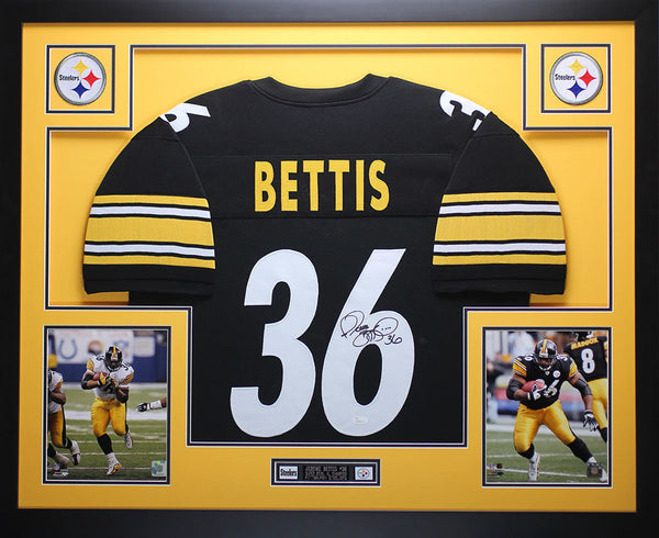 Jerome Bettis Autographed and Framed Black Steelers Jersey