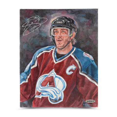 Joe Sakic Autographed Colorado Avalanche Original Card Art