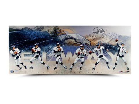 John Elway Autographed "Art of the Pass" 36 x 15