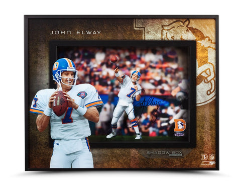 John Elway Autographed "Prolific Passer" Shadow Box