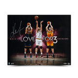 Kevin Love Autographed "For Three" 20 x 16