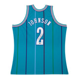 Larry Johnson Autographed Authentic Mitchell & Ness Hornets Home Jersey