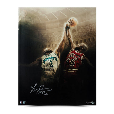 Larry Johnson Autographed "Battle" 16 x 20