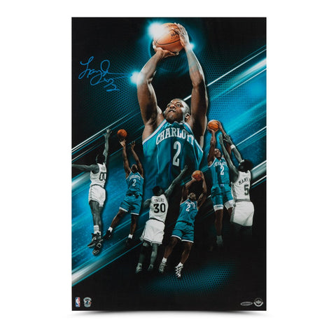 Larry Johnson Autographed "Fadeaway" 16 x 24