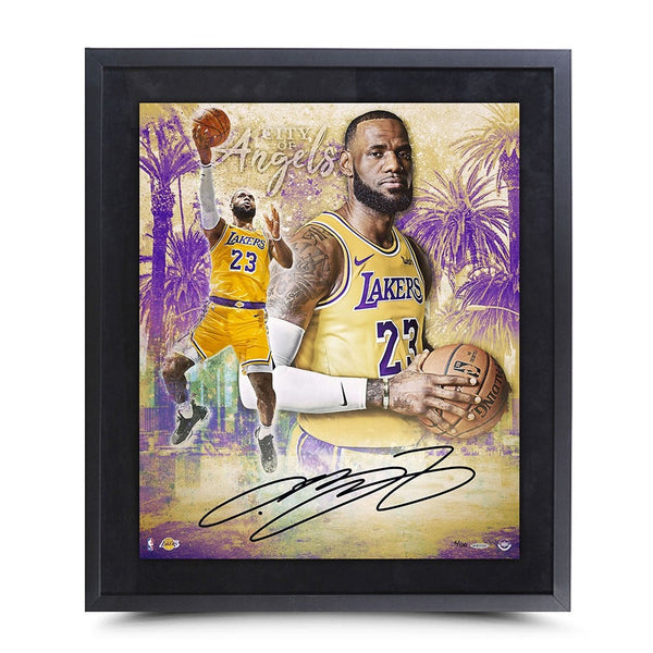 LEBRON JAMES AUTOGRAPHED “CITY OF ANGELS” 20X24 FRAMED