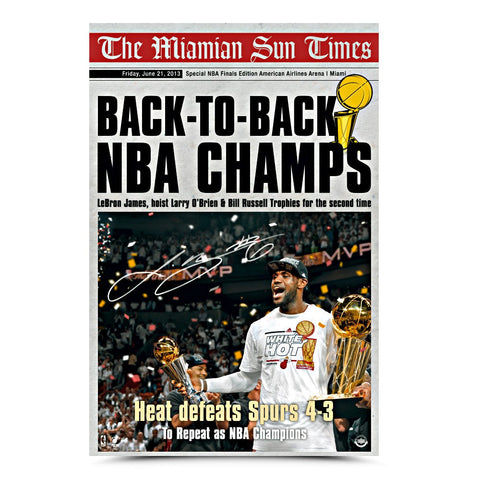 LeBron James Autographed Front Page News Photo