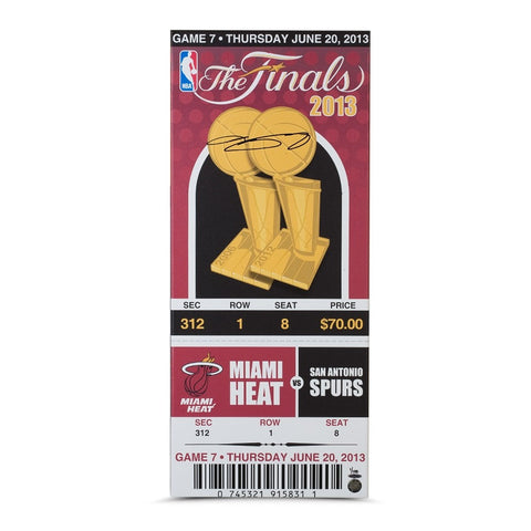 LeBron James Signed 2013 NBA Finals Game 7 Mega Ticket