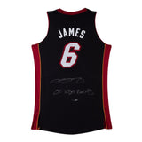 LeBron James Signed & Inscribed "2x NBA Champs" Authentic Miami Heat Black Jersey