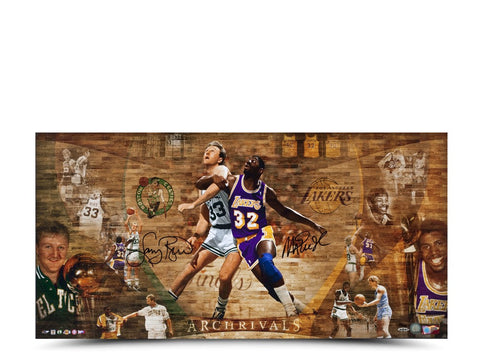 Magic Johnson & Larry Bird Autographed Arch Rivals 36 x 18