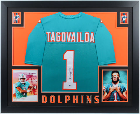 Tua Tagovailoa Signed Framed Jersey Miami Dolphins