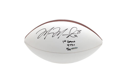 Marcus Mariota Autographed & Inscribed White Panel Wilson Football