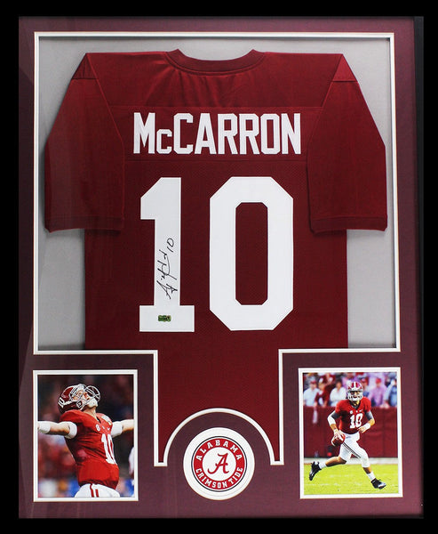 AJ McCarron Signed Alabama Crimson Tide Custom Framed Red Jersey