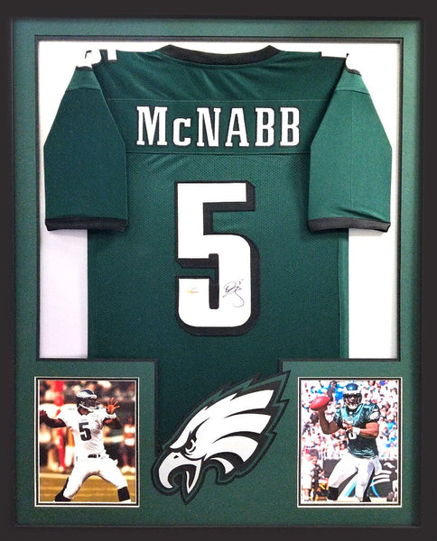 Donovan McNabb Signed Framed Philadelphia Eagles Green Custom Jersey