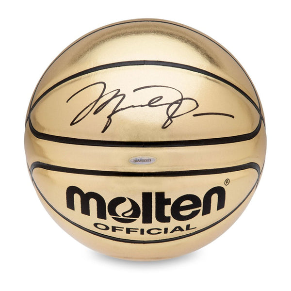 Michael Jordan Autographed Molten Gold Trophy Basketball