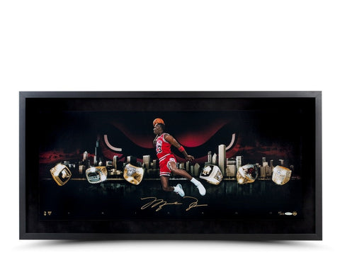 Michael Jordan Autographed City of Rings Photo