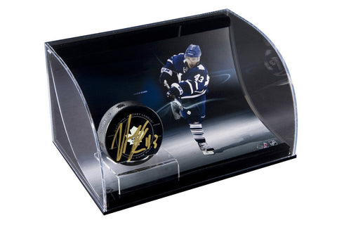 Nazem Kadri Autographed Hockey Puck with Curve Display Case