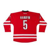 Noah Hanifin Autographed Red Reebok Premier Carolina Hurricanes Jersey