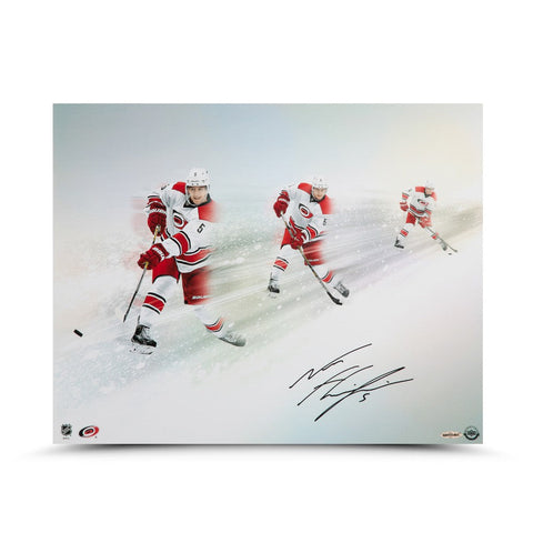 Noah Hanifin Autographed "Wind Up" 16 x 20