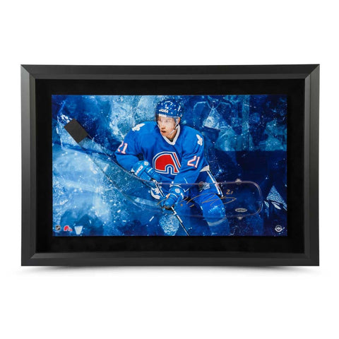 Peter Forsberg Autographed Quebec Stick Blade Framed 25 x 17