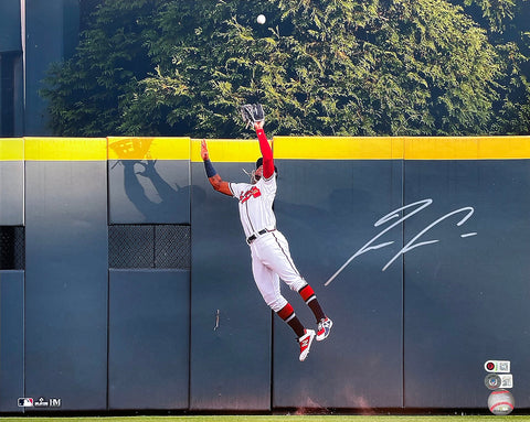 Ronald Acuna Jr. Signed 16x20 Atlanta Braves Baseball Catch Photo BAS