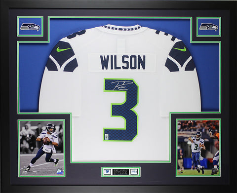 Russell Wilson Autographed Framed White Seahawks Jersey