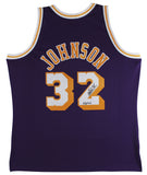 Lakers Magic Johnson "HOF 02" Signed Purple M&N HWC Swingman Jersey BAS Witness