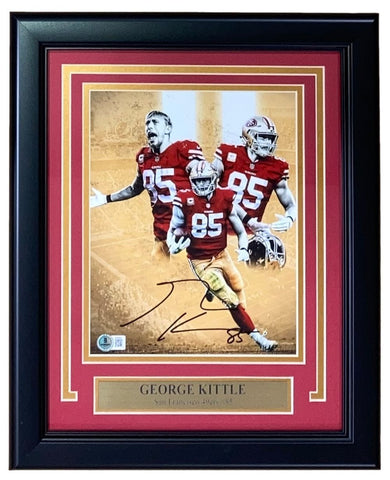 George Kittle Signed Framed 8x10 San Francisco 49ers Collage Photo BAS 56069