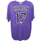 Todd Helton Autographed/Signed Colorado Rockies Purple Nike Jersey TRI 47409