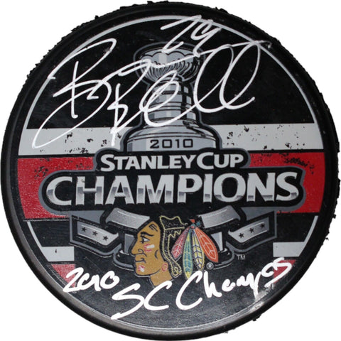 Brian Bickell Autographed Chicago Blackhawks Puck 2 inscriptions Beckett 46684