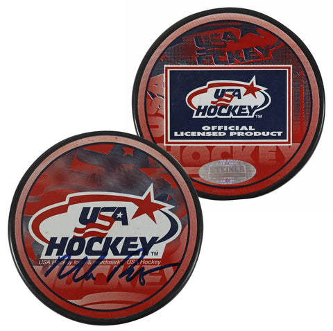 Rangers Mark Richter Authentic Signed Official USA Hockey Puck Steiner