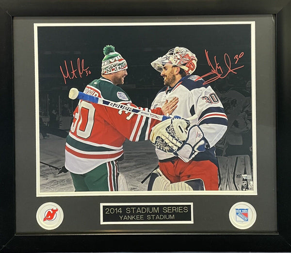 Henrik Lundqvist & Martin Brodeur Dual Signed 16x20 Framed Photo Fanatics Auto